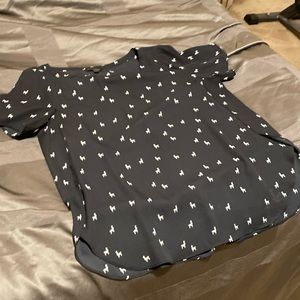 Banana Republic factory size LP black and white lama print blouse